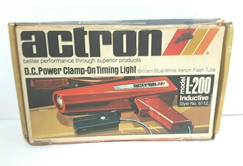 Vintage Actron L-200 Clamp-On Timing Light D.C.