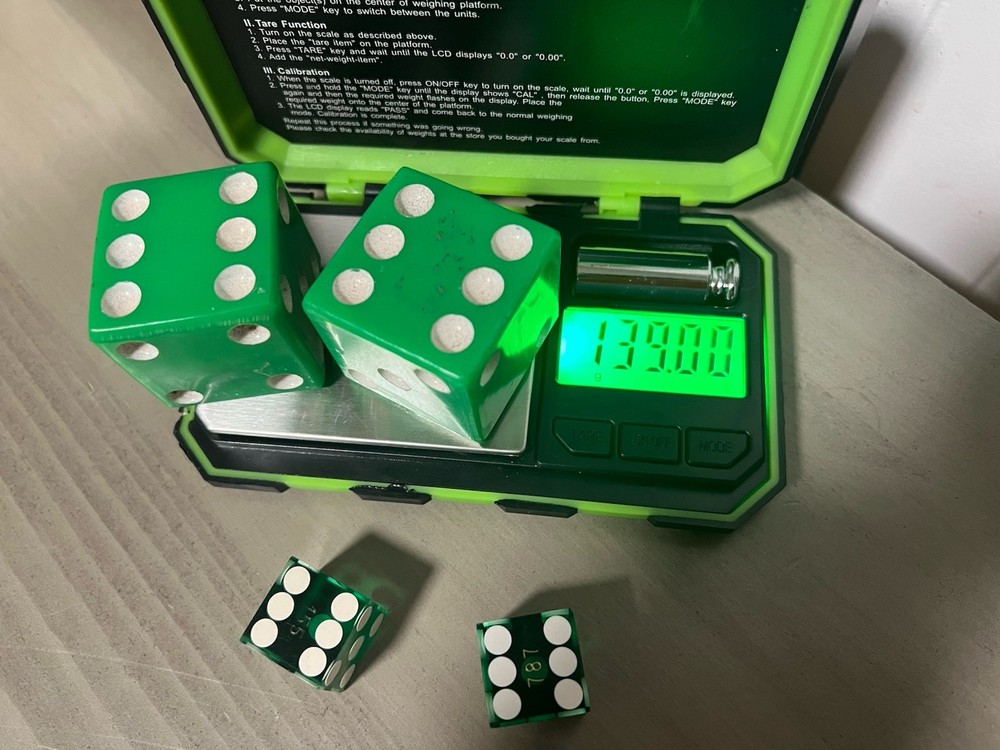 Vintage Large Green dice pair