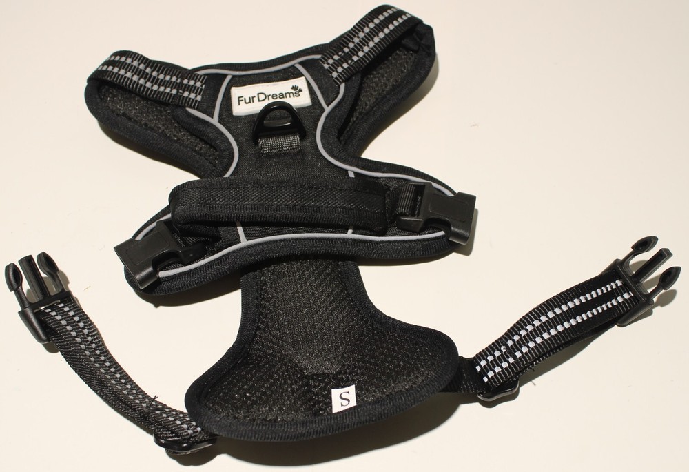 Fur Dreams Dog Harness SMALL No Pull Control Handle Adjustable Reflective Nylon