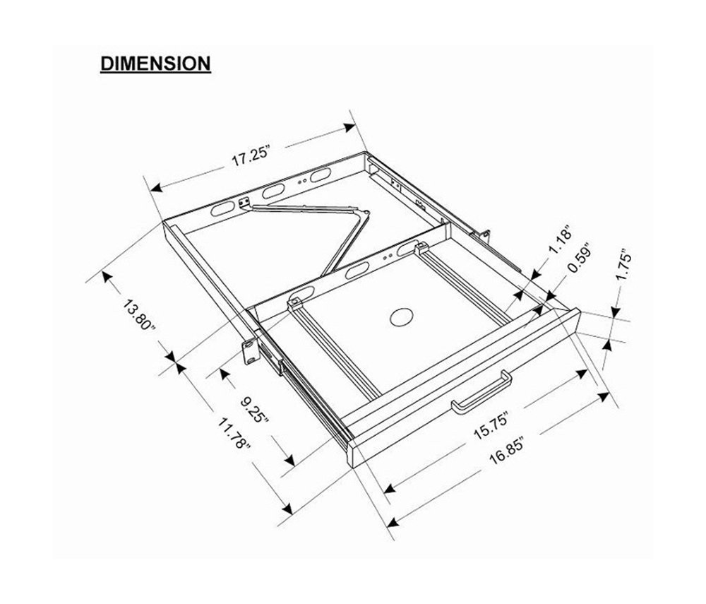 Adesso MRP-1C Universal Rackmount Keyboard Drawer