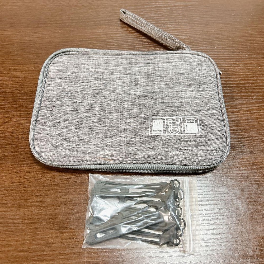 Gadget Pouch PC Peripherals Charger Cable Storage Pouch Organizer Gray