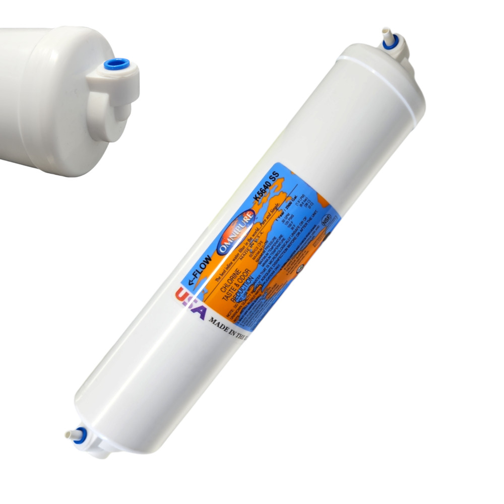 Omnipure K5640-SS Inline GAC 12" x 2.5" Postfilter 1/4"QC
