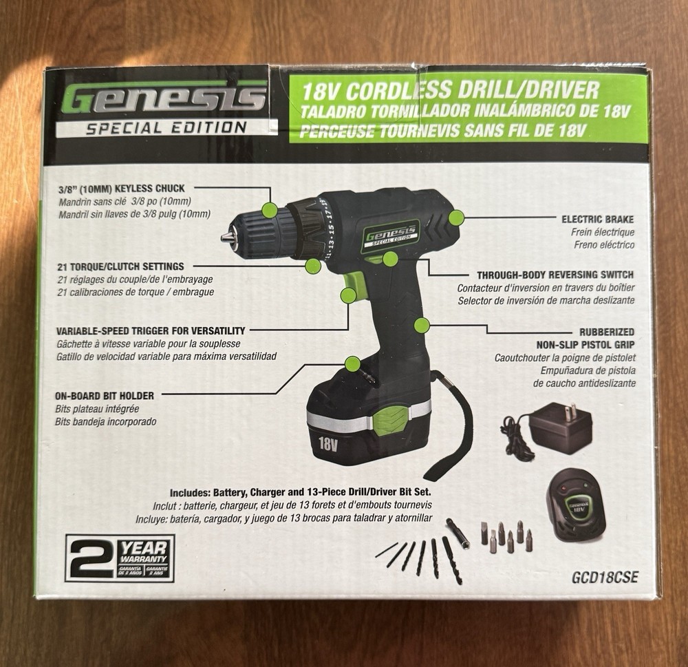 Genesis Special Edition 18v Cordless Drill/Driver