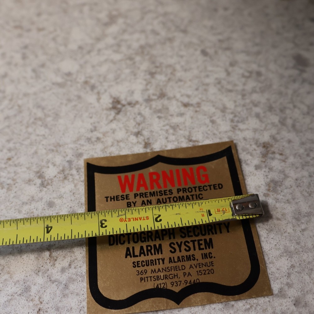 Vintage WARNING PROTECTED BY ELECTRONIC AUTOMATIC ALARM SYSTEM DECAL STICKER 3"