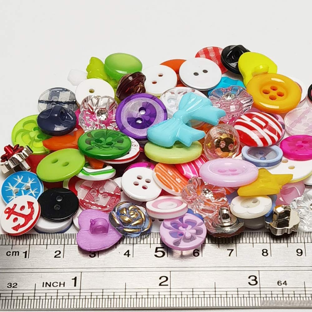 Chenkou Craft Random 100pcs Small Plastic Buttons DIY Sewing Craft Accessory ...