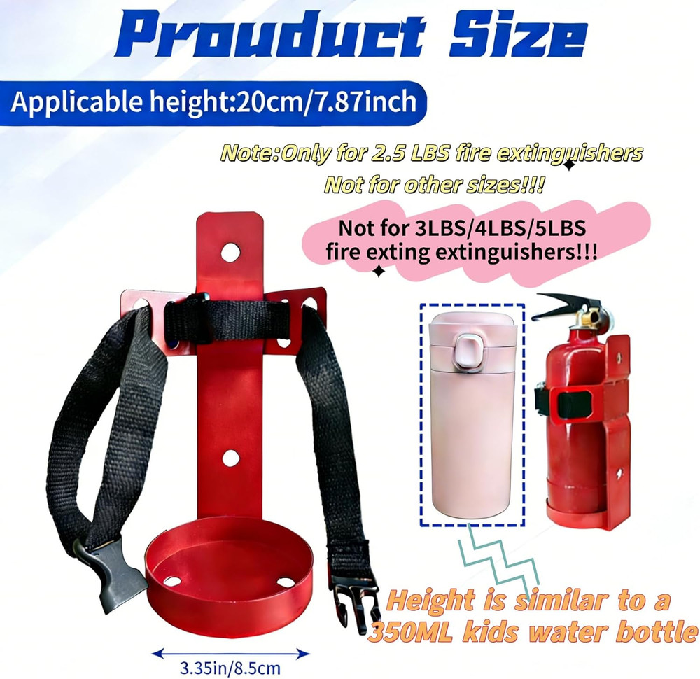 Fire Extinguisher Mount(For 2.5Lbs),Compatible with 2.5 Pound Fire Extinguishers