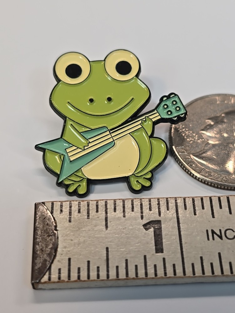 Frog Playing Guitar Lapel Pin