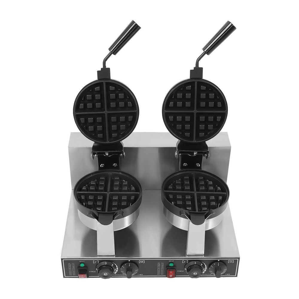 Double Head Waffle Maker Electric Digital Muffin Baker Waffle Making Machine