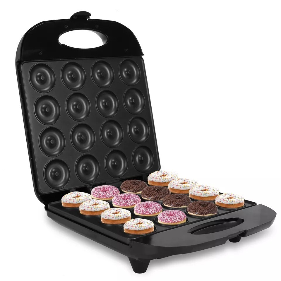 1400W Electric Mini Donut Maker Machine Nonstick Surface Baker 16 Doughnuts