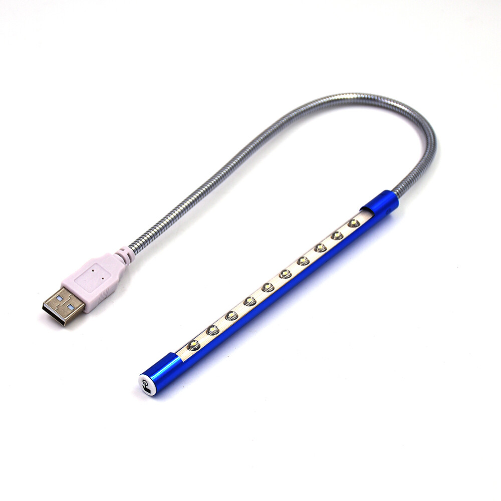 Flexible Touch Switch USB 10 LED Light Lamp for Keyboard Reading Notebook Laptop
