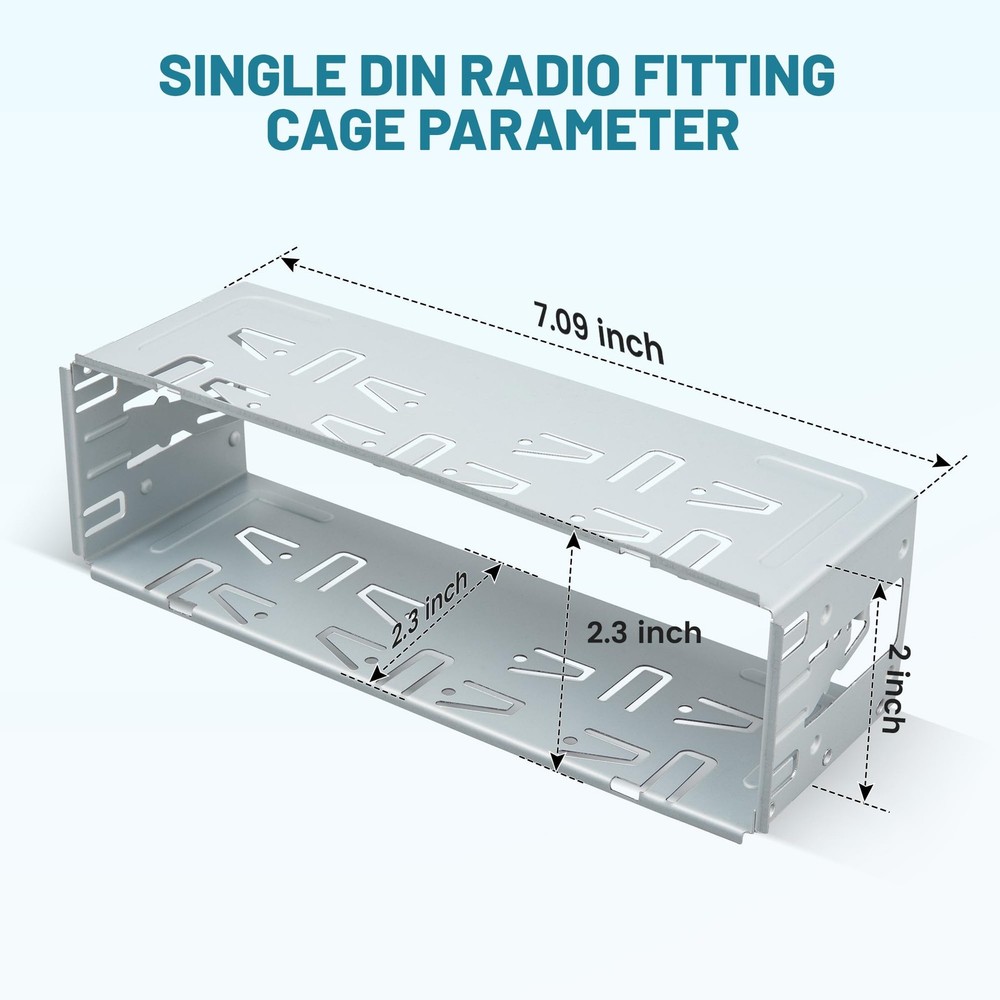 Universal Single Din Stereo Radio Replacement Fitting Cage Kit Metal Bracket