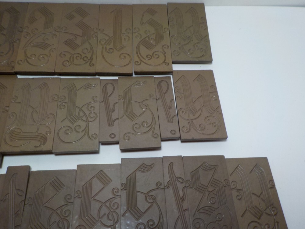 FONT LETTER MONOGRAM SCRIPT NUMBER PLATES FOR ENGRAVER ENGRAVING #1