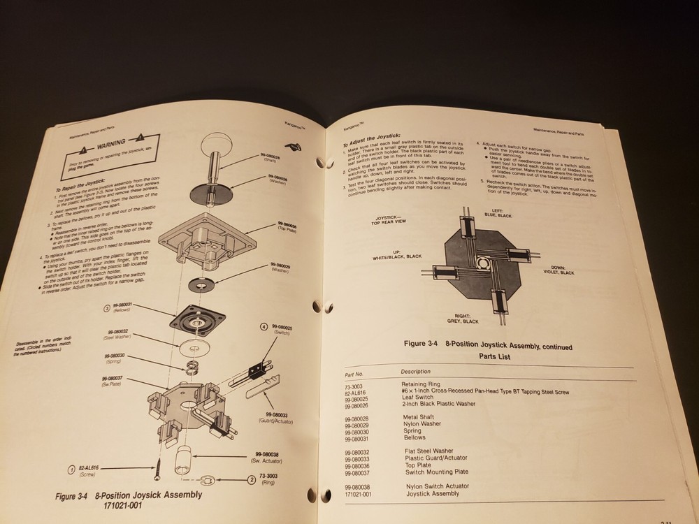 Original 1982 Atari Kangaroo Coin-op Video Arcade Game Ops Manual & Schematics