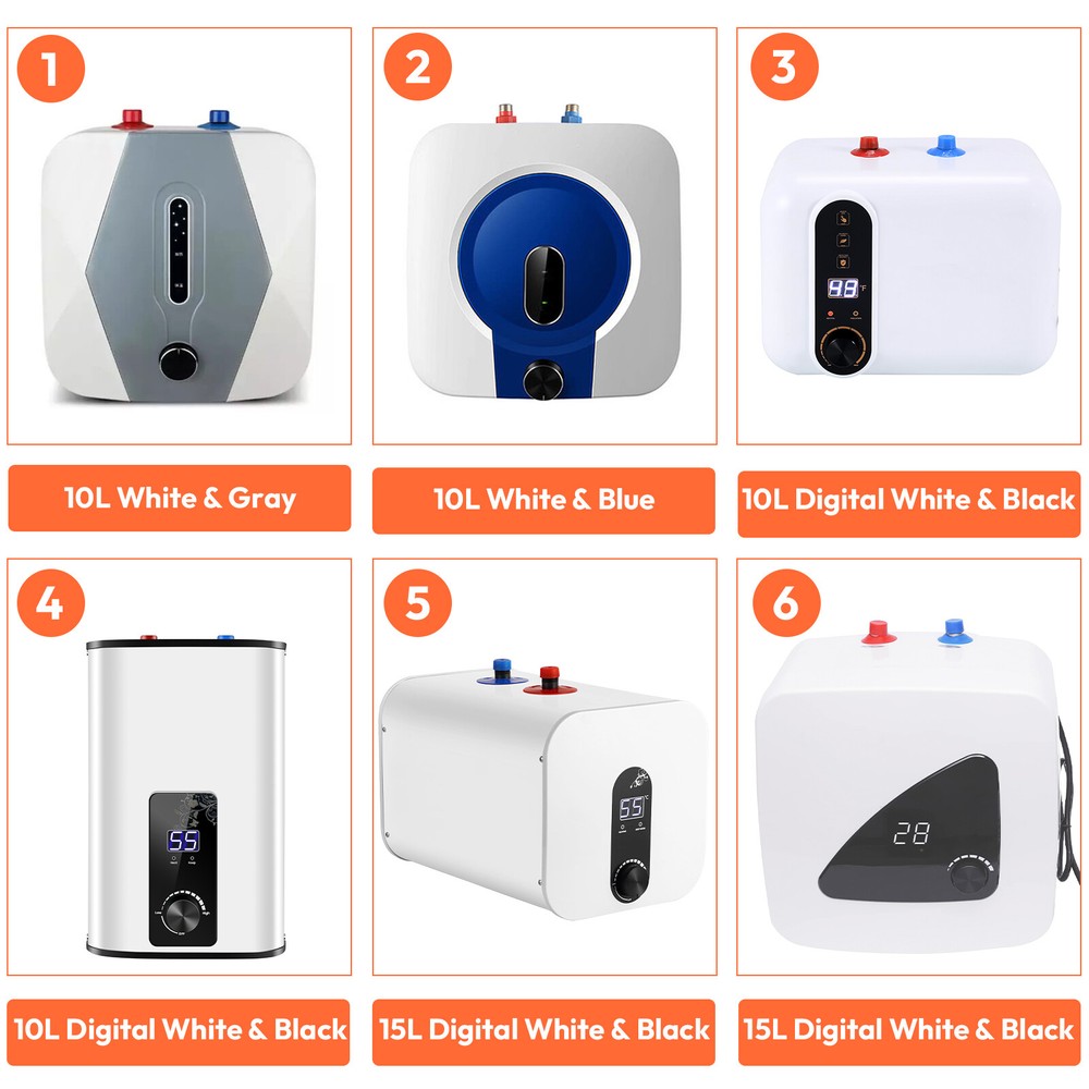 8/10/15L Electric Mini Tank Water Heater Kitchen Bathroom Home 95°F-167°F 110V