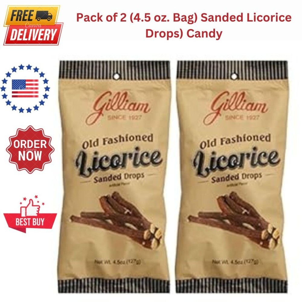 Gilliam Old Fashioned Candy Flavored Sanded Licorice Drops (4.5 oz. Bag)  Best