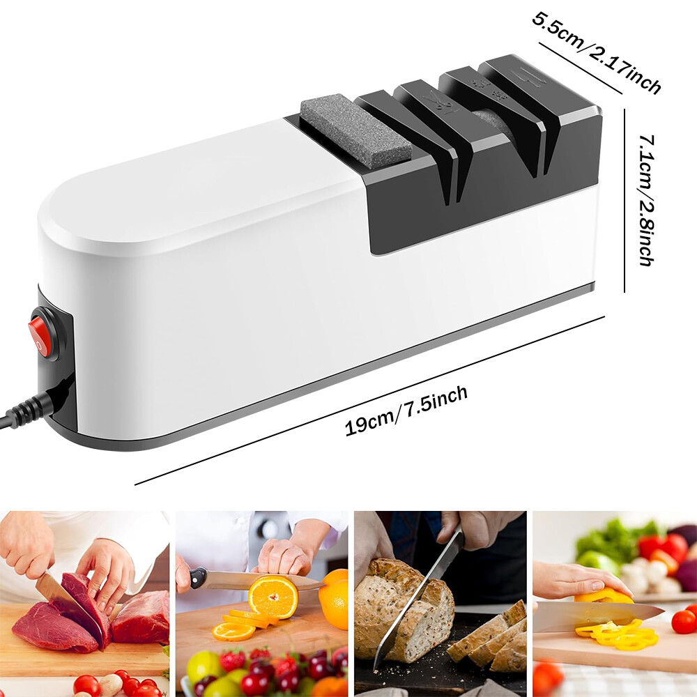 Electric Knife Sharpener Professional 3-Stage Fast Sharpening for Kitchen Knives