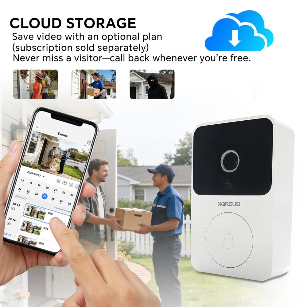 XQROUS Security Access Control Wireless Home Video Intercom Doorbell