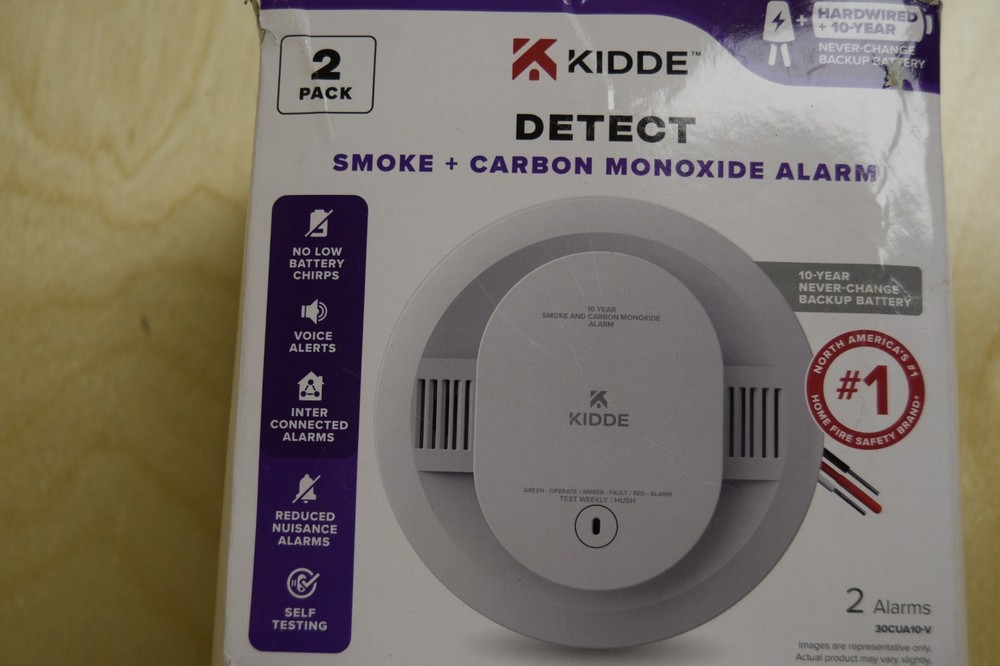 Kidde Hardwired Smoke & Carbon Monoxide Detector, Interconnectable, 2 Pack, New