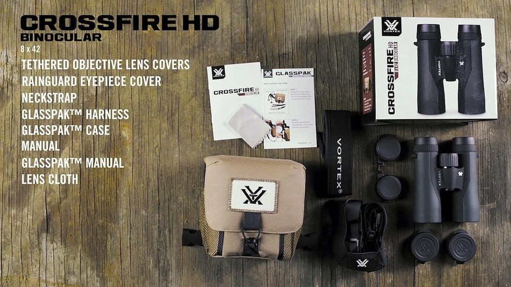 Vortex Optics Crossfire HD 8x42 Binoculars - HD Optical System, Tripod Adaptable