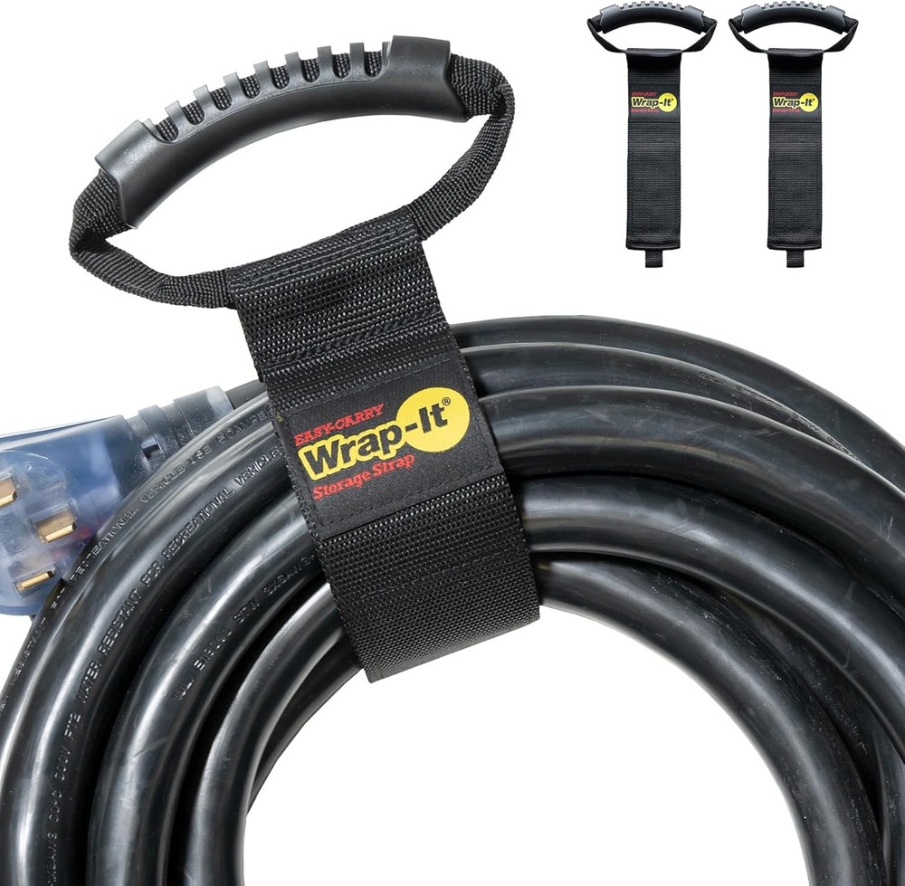 Easy-Carry Wrap-It Storage Straps - 22” (2-Pack) – 22 (2 Pack), Black