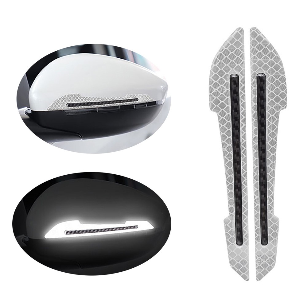 Car Side Mirror Reflective Warning Reflector Sticker Rearview Decorative Strip