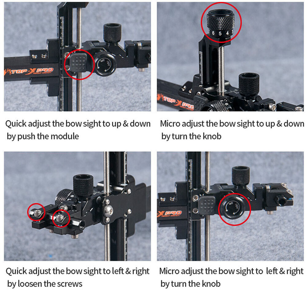 TP8810 Compound Bow Sight Carbon Rod Adjustable Competition Archery Target Shoot