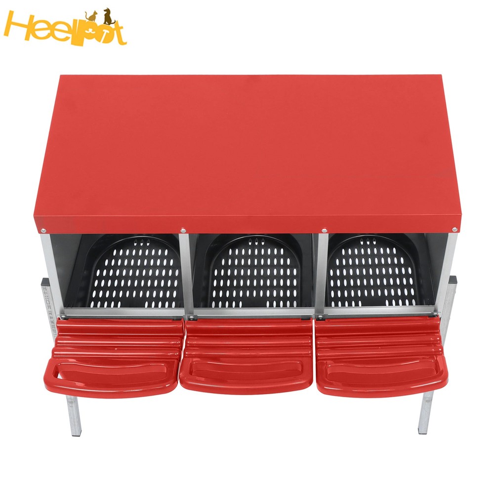 3 Compartments Red High Quality Materials Nesting Box Chickens Egg Laying Box