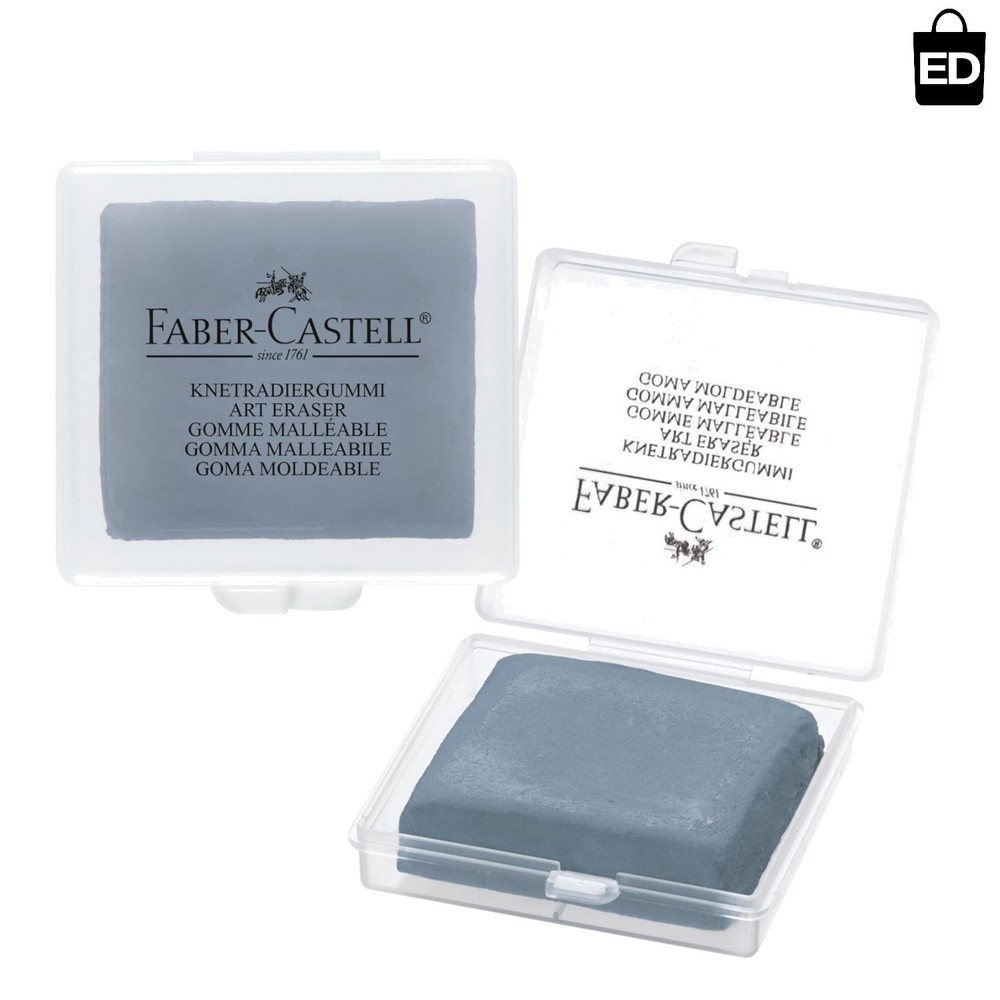 Soft, Grey Kneadable Eraser with Storage Case - Essential Art Tool for Creatives