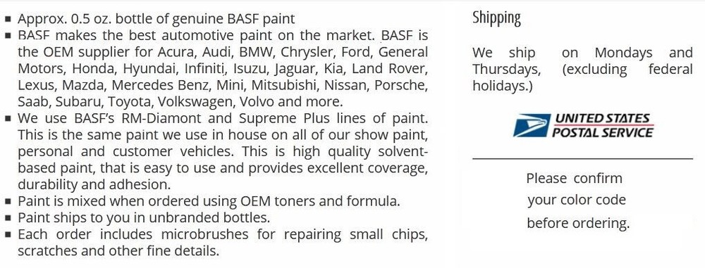 BASF(OEM) Touch Up Paint Bottle for BMW Thundernight Metallic C56