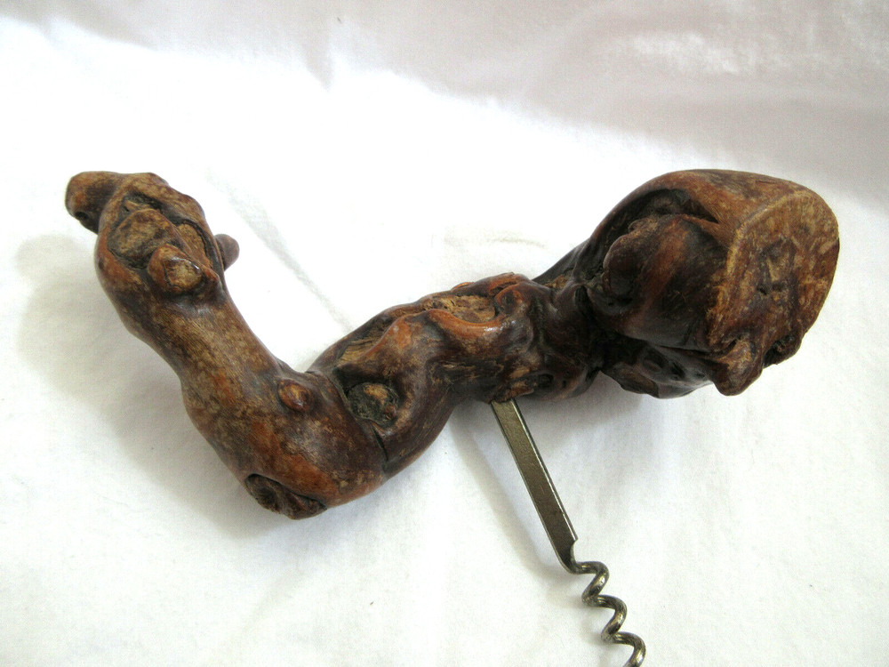 Rare Petrified Wood Grapevine Corkscrew Unmarked EUC