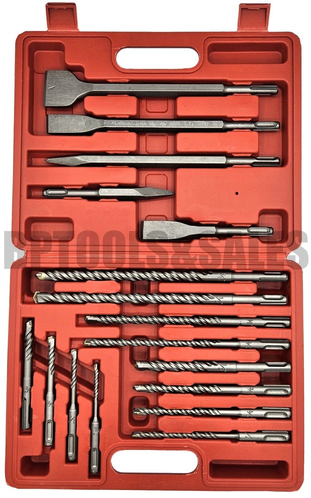 17pc Drill Bits & Chisel SDS Plus Rotary Hammer Bit Set Fits Bosch & Hilti Tools