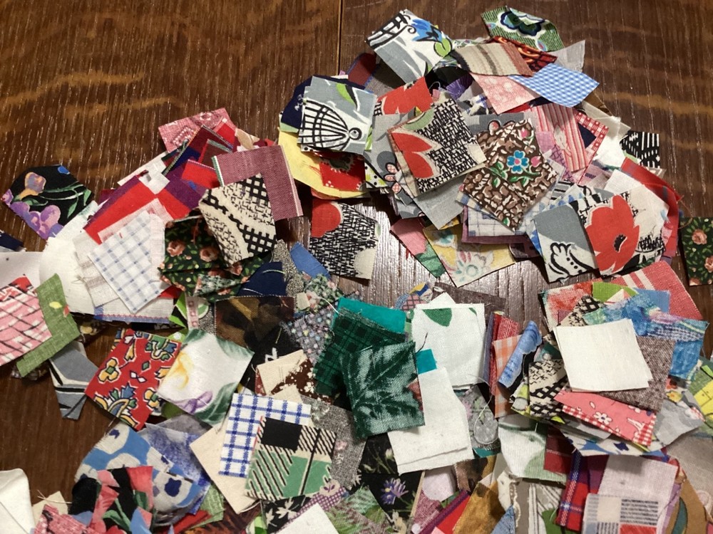 hand cut fabric squares for quilting