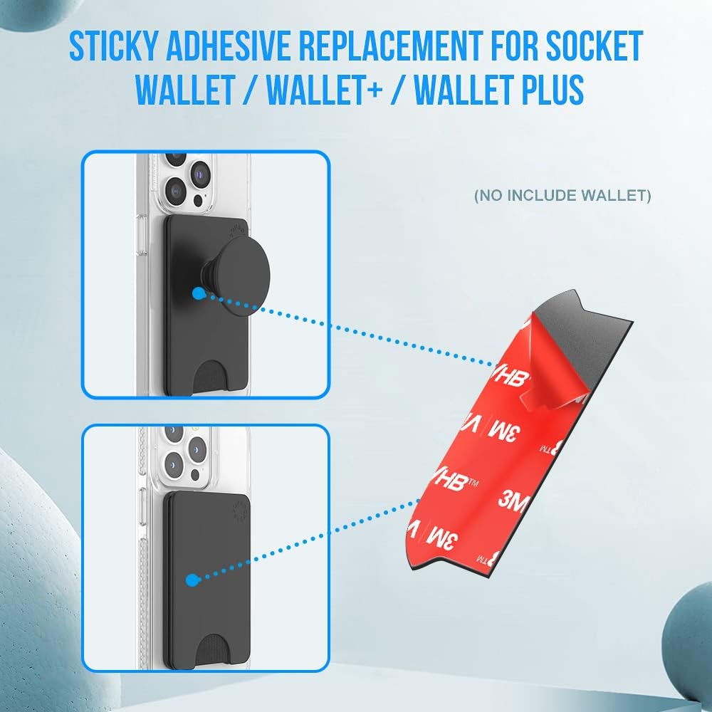 10pcs Sticky Adhesive Replacement for Pops Wallet+ & Wallet Plus Base, Red