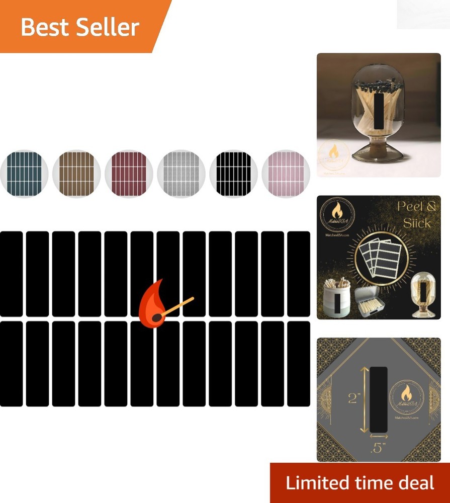 Versatile 24 Count Match Striker Adhesive Strips | Durable for Indoor/Outdoor
