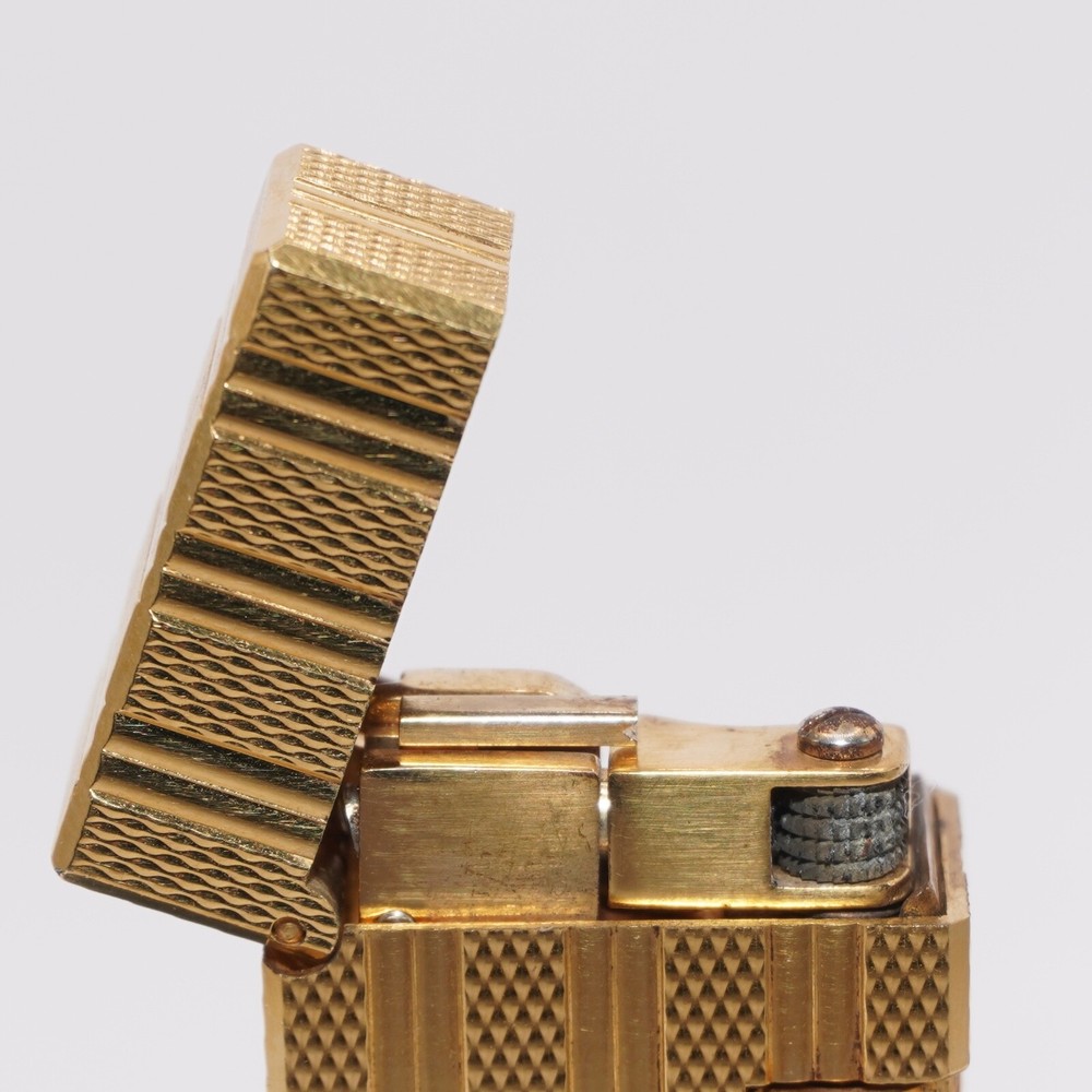 Dunhill Lighter Gold Burley Pattern_Three lines_Ultrasonically cleaned_Working
