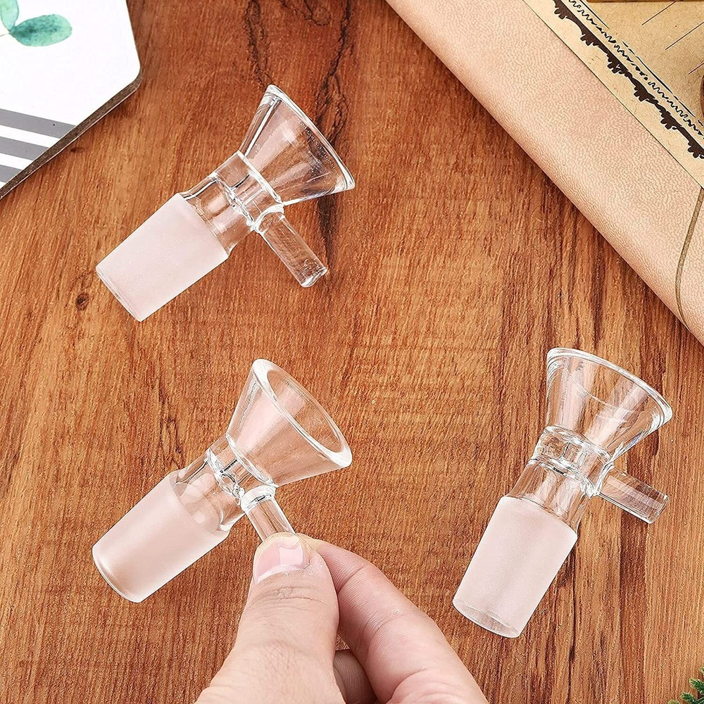 3PC 4.7 ''Glass Hookah Adapters Down Stem + 3PC 14mm Hookah Bowl Brushes Set
