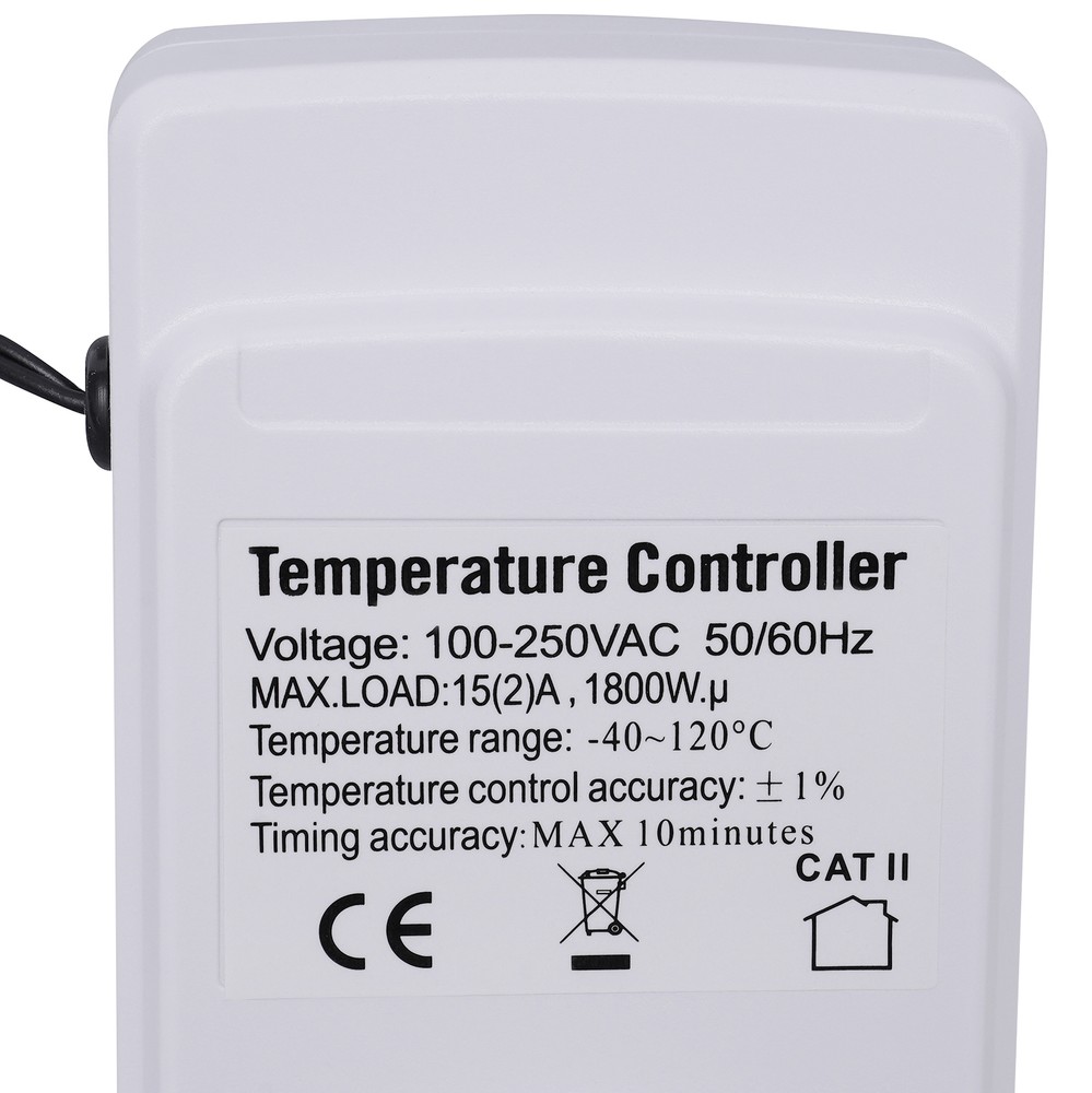 3.07*2.36*5.51in White Programmable LED Display Thermostat Plug Temp Controller