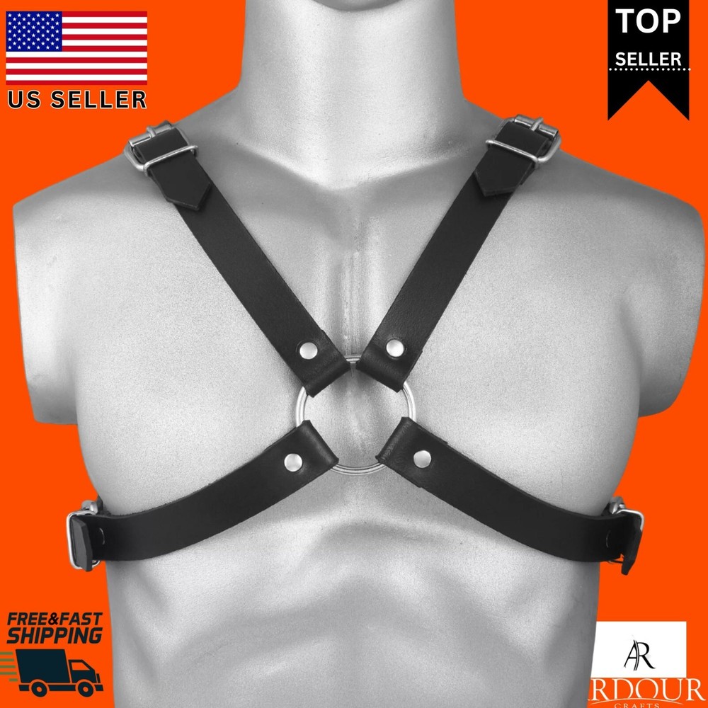 Adjustable Soft Leather Chest Strap for Men | Comfortable Body Harness Accessory