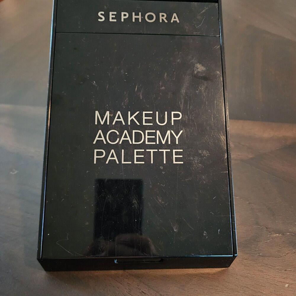 SEPHORA MAKEUP ACADEMY PALETTE FOLDOUT /SLIDE BLACK CASE & MIRROR