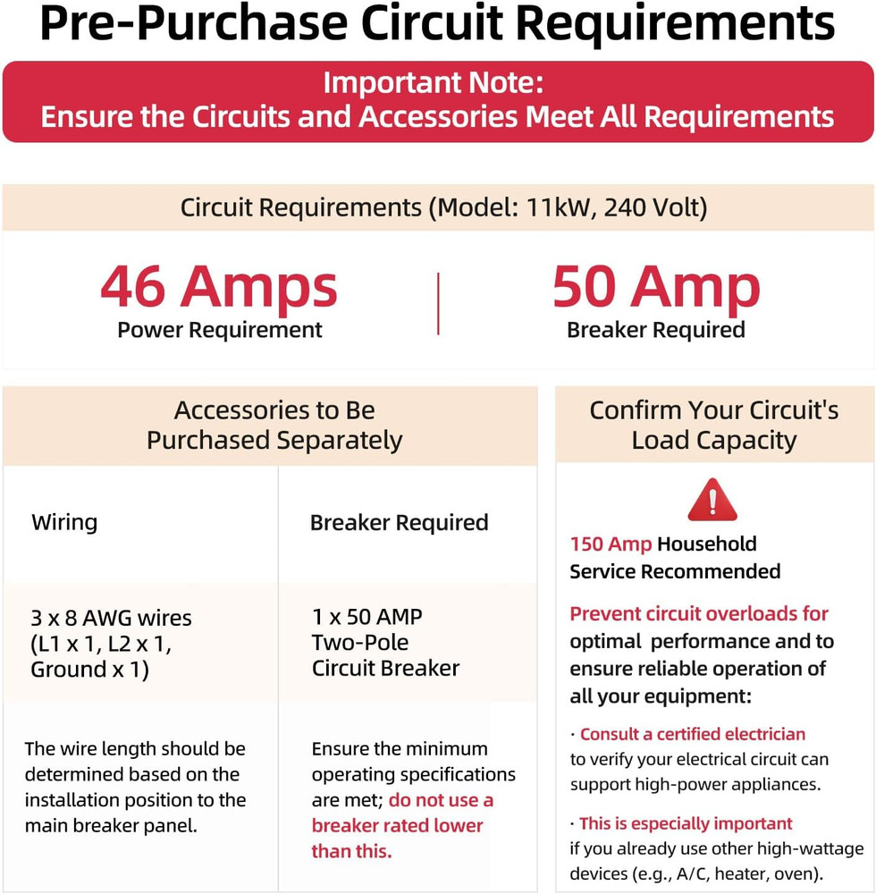 11Kw Tankless Water Heater Electric, 240 Volt Instant Hot Water Heater, up to 2