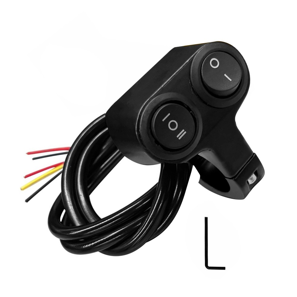 Motorcycle Handlebar 7/8" Dual Button On Off Switch For Headlight Spot Light New