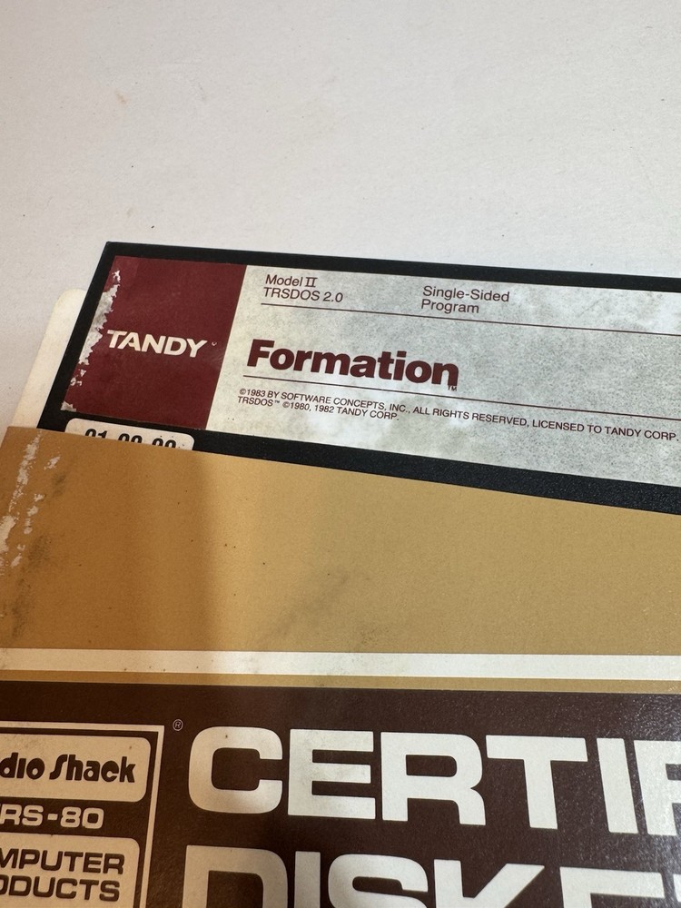 tandy radio shack formation software floppy disk