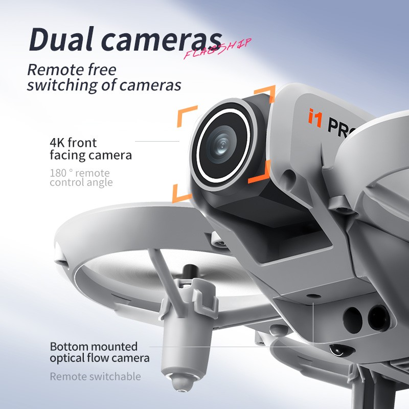 Mini Drone with 4K Dual Cameras Obstacle Avoidance 180° Adjustable Camera