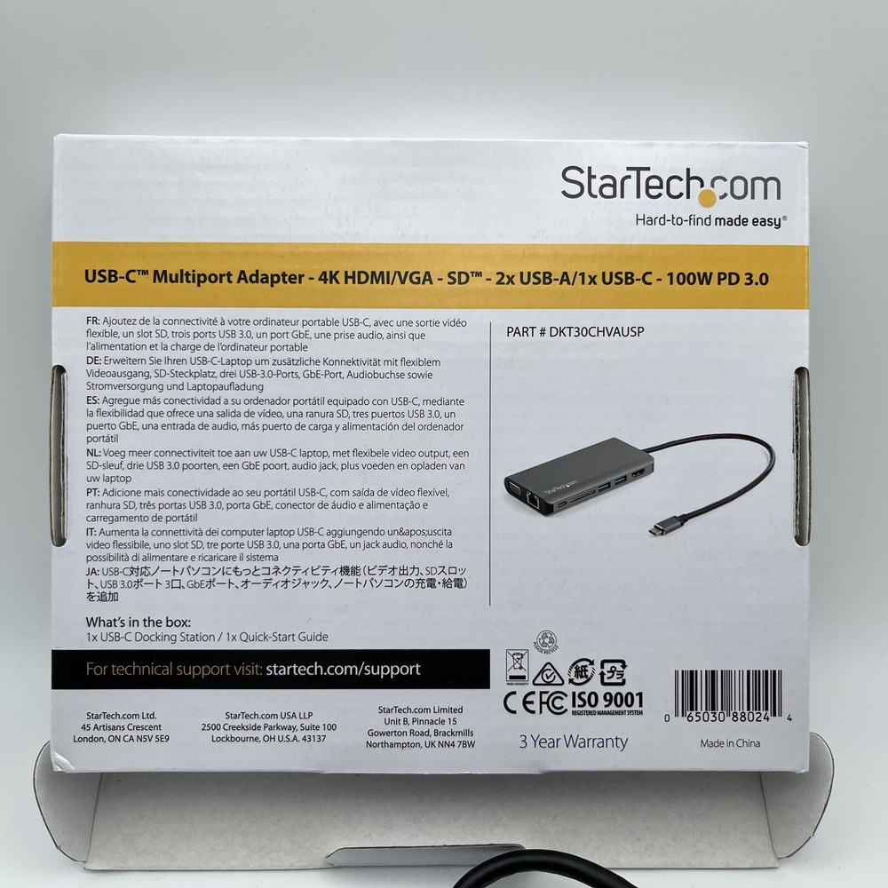 STARTECH.COM DKT30CHVAUSP USB-C MULTIPORT ADAPTER 100W PD