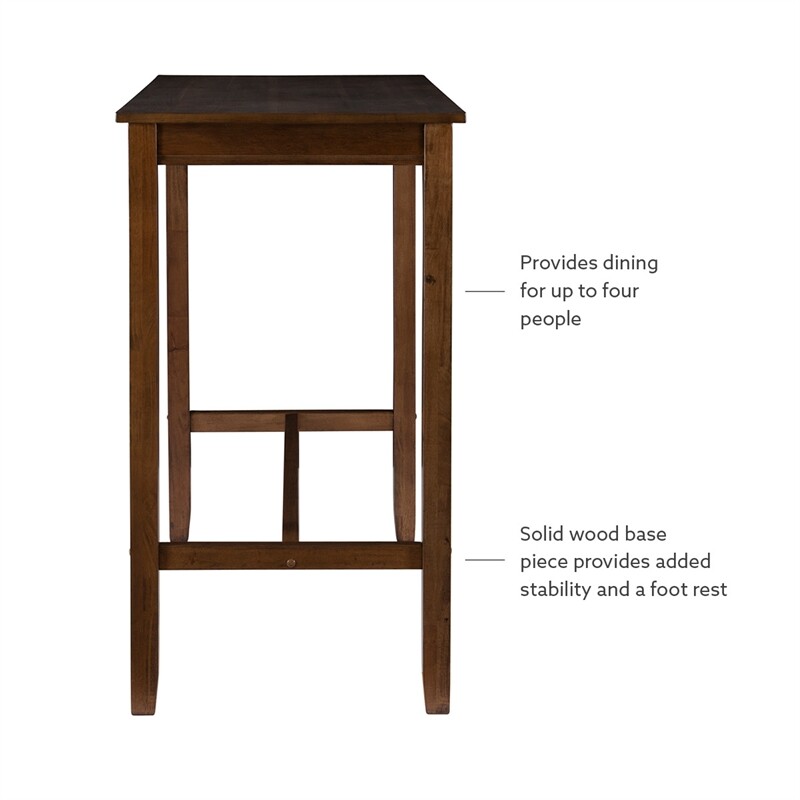 Linon Claridge 42" Wood Bar Height Pub Table in Rustic Brown