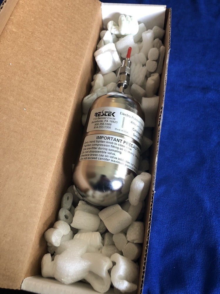 Restek 24188 Electro Polished Mini Air Sampling Canister W/ Quick Connect Stem