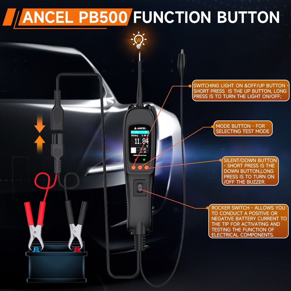 Ancel PB500 12V&24V PowerScan Circuit Electrical Power Tester Scanner Tool