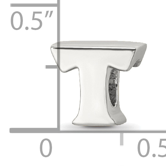 Silver Reflections Letter T Bead QRS468T