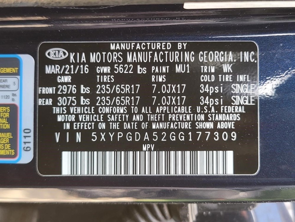 SORENTO 2016 Jack 2291780