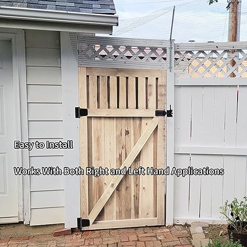 Heavy Duty Gate Hardware Kit, with Adjustable Gate Latch, 3.5" T-Strap Gate